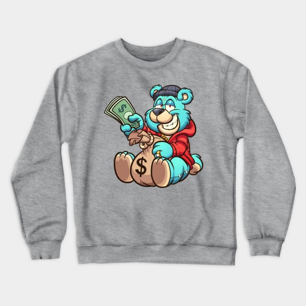 Money Bear Crewneck Sweatshirt by memoangeles